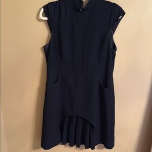 Karen Millen Asymmetrical Ruffled Mock Neck Dress